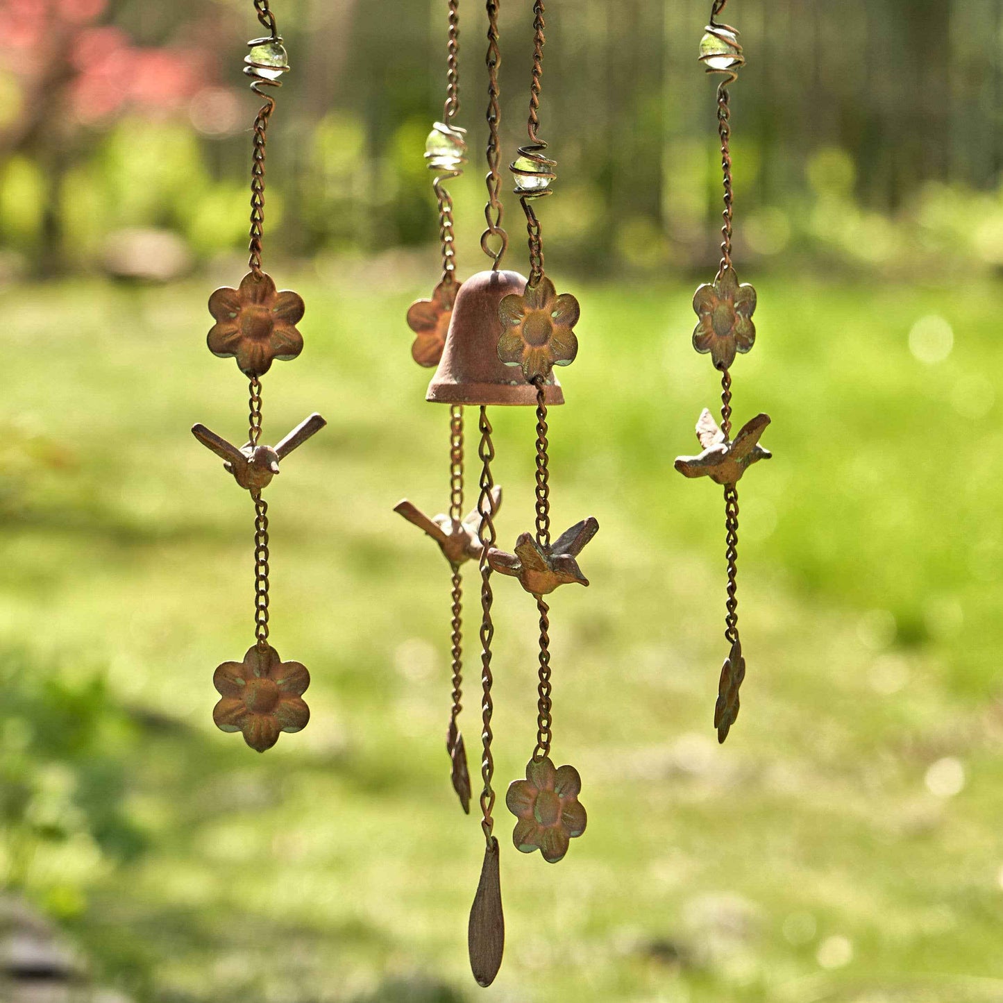 Antique Copper Hanging Birdhouse Wind Chime -4 Style Options: Farm House