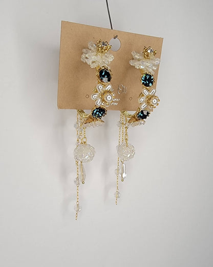 Handmade Fancy Hoop Earrings w/ Swarovski elements