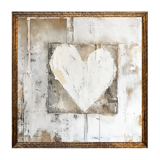 Jarmz Designs - 7"x7" WOOD FRAMED CANVAS SHELF SITTER-RED HEART 2