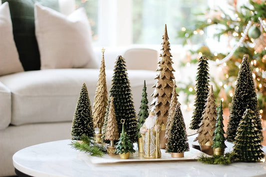 Neo Holly Topiary Tree w/Star (Antique Gold)