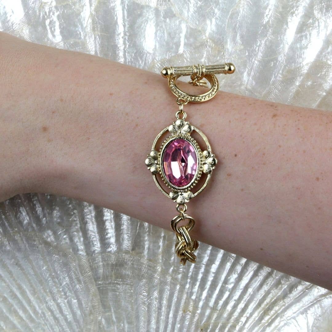 1928 Jewelry - 1928 Jewelry Oval Swarovski Element Toggle Bracelet