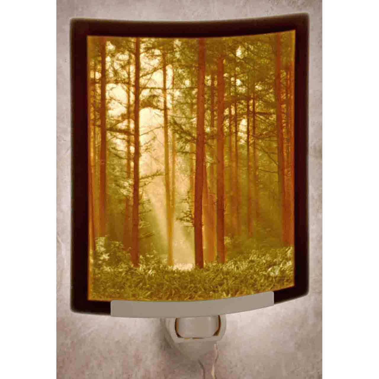 Woodland Sunbeams Porcelain Lithophane Colored Night Light