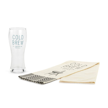Cold Brew Glass & Towel