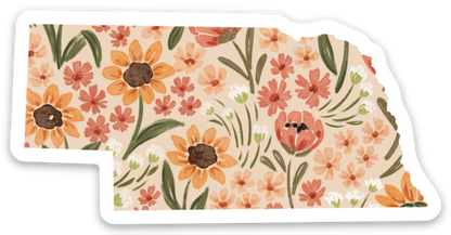 Nebraska Floral State Sticker