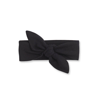Baby Girl's Black, Gold & Striped Cotton Headbands: Black Stripe