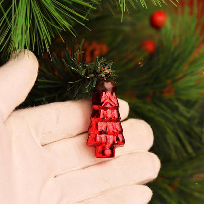 Glass Red Christmas Ornaments -Set of 25