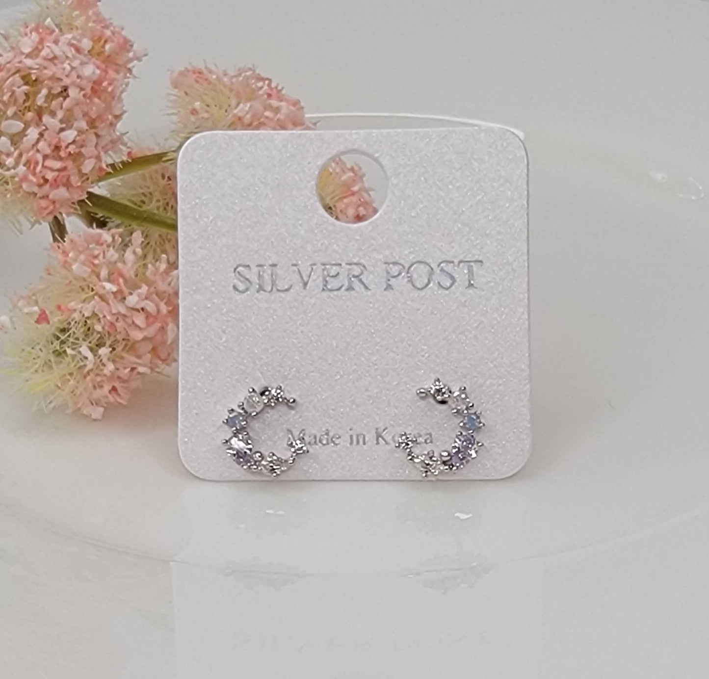 MINI CZ POST EARRINGS.
