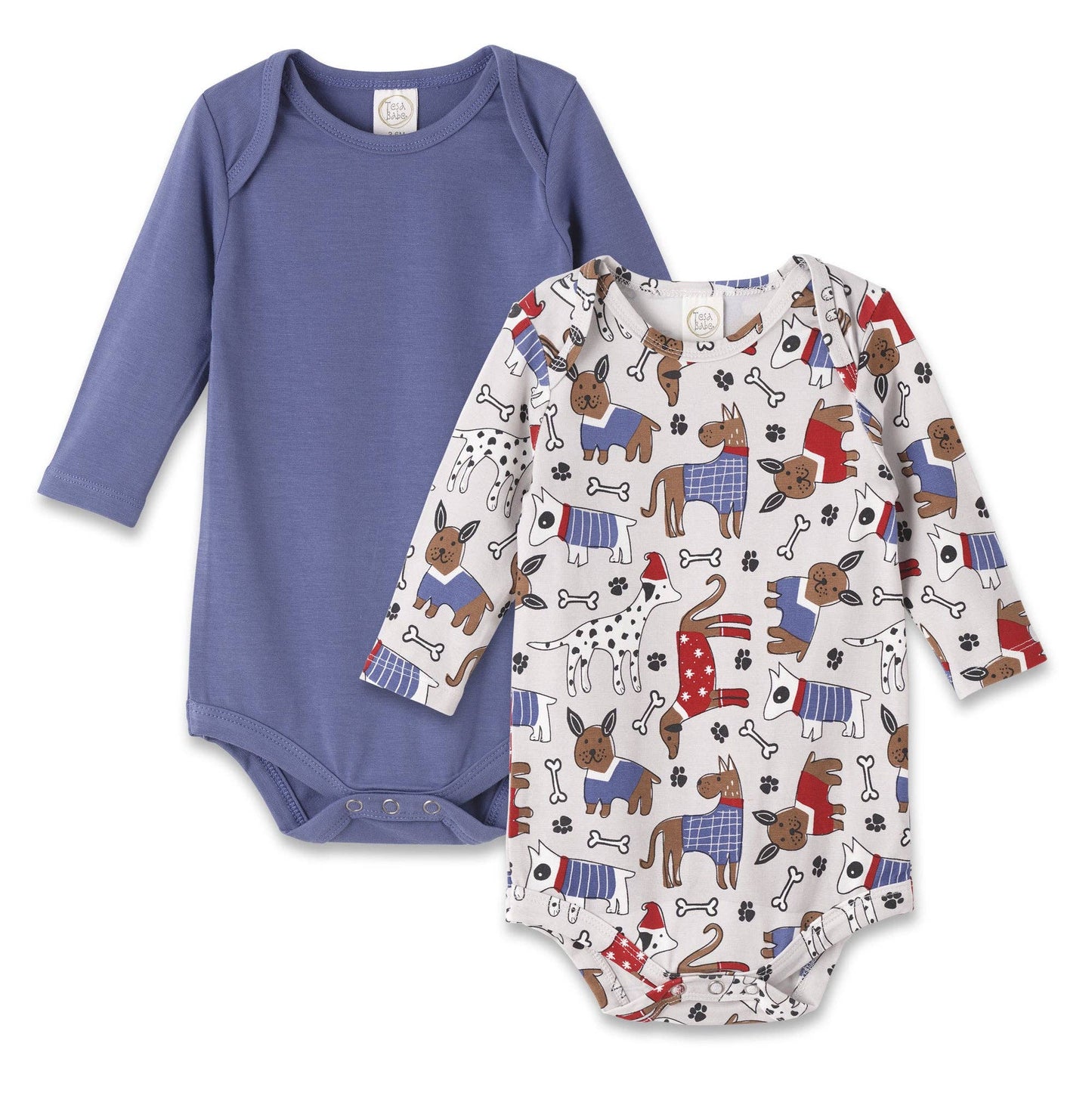 Baby Boy Set-Of-2 Puppy Dog Bodysuits - Bamboo & Cotton