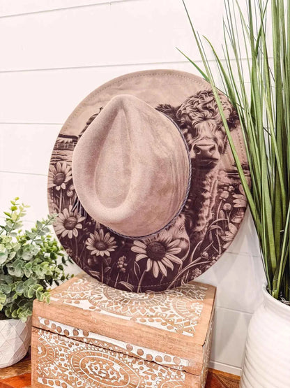 Engraved Highland Cow Hat