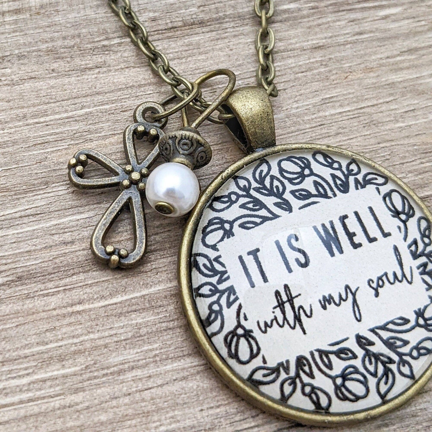 Ivy Barn Designs - Collar colgante "Está bien con mi alma"