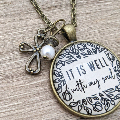 Ivy Barn Designs - Collar colgante "Está bien con mi alma"