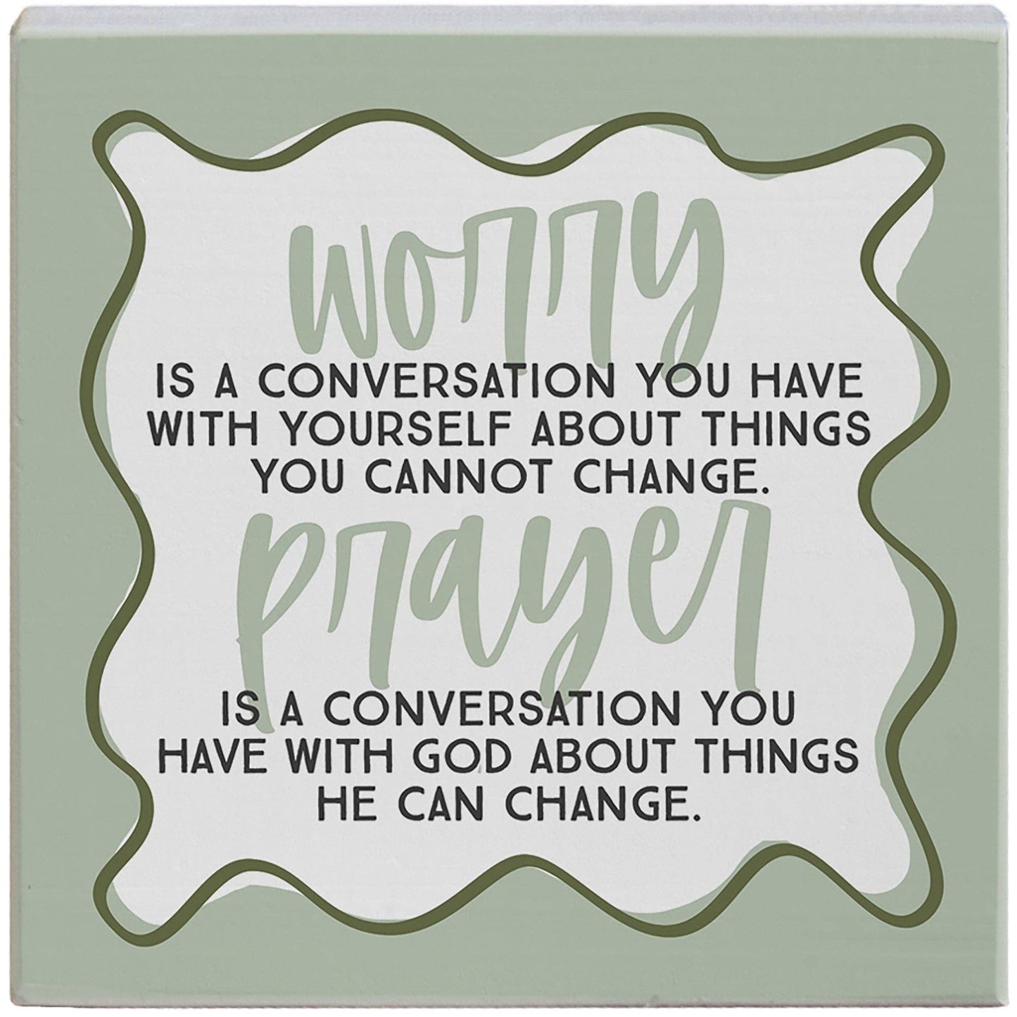 Worry Prayer Green - Small Talk Square