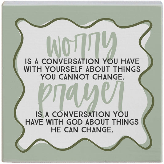 Worry Prayer Green - Small Talk Square