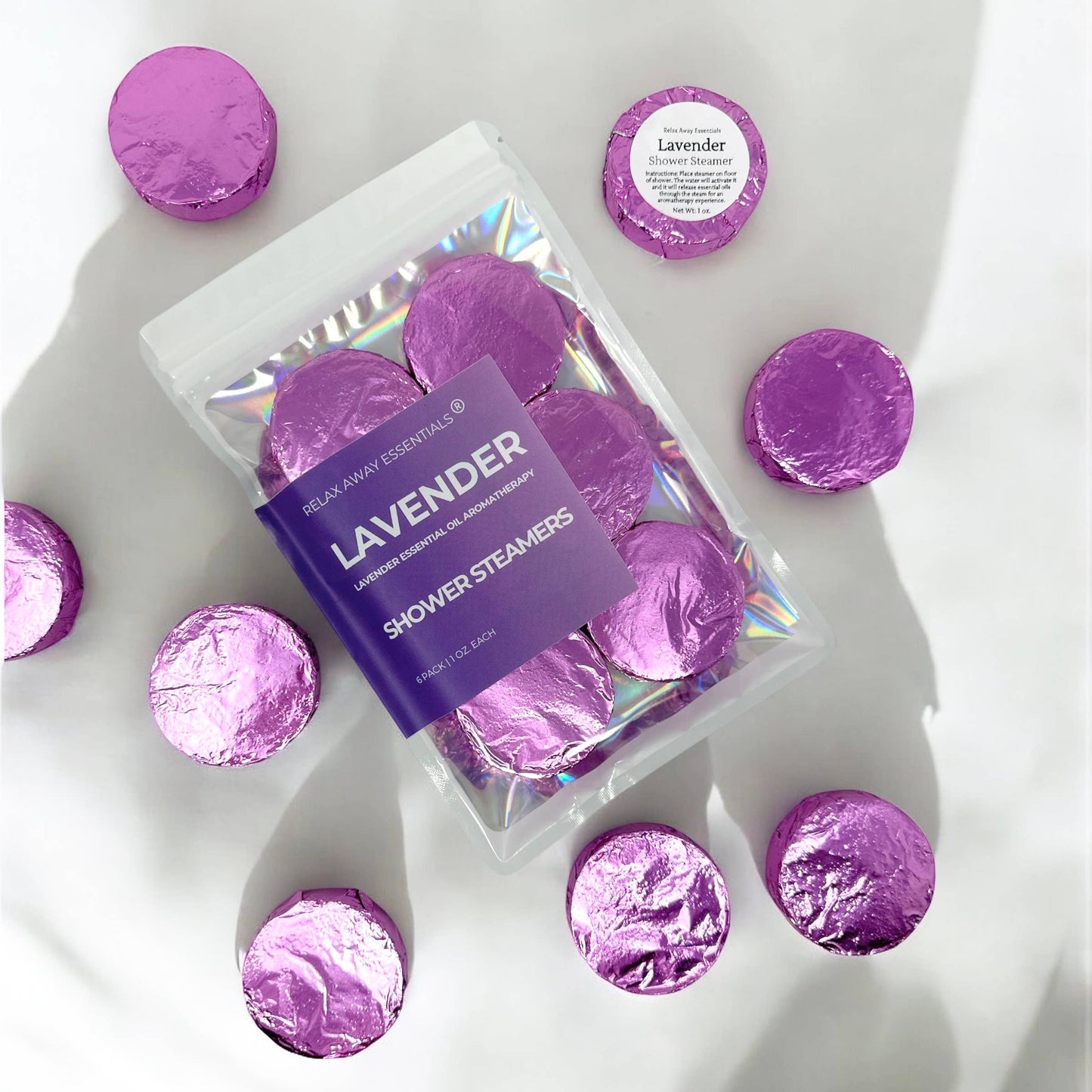 Relax Away Essentials - Lavender Shower Steamers 6 Pack - Made in USA