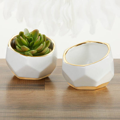 Geometric Ceramic Planter - Small (Set of 3)