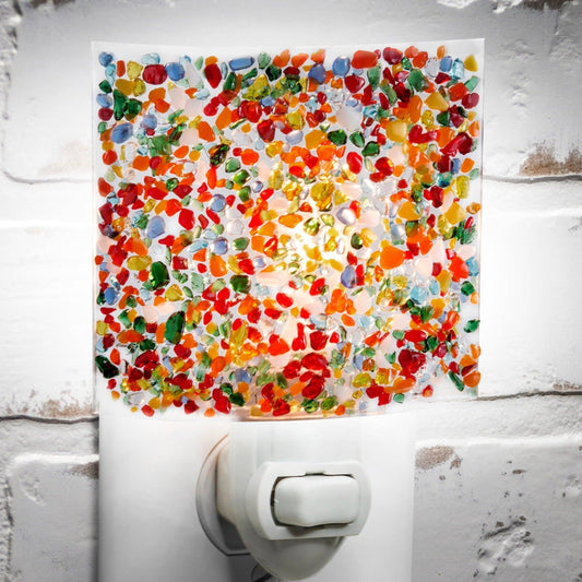 Bright Colored Fused Glass Night Light
