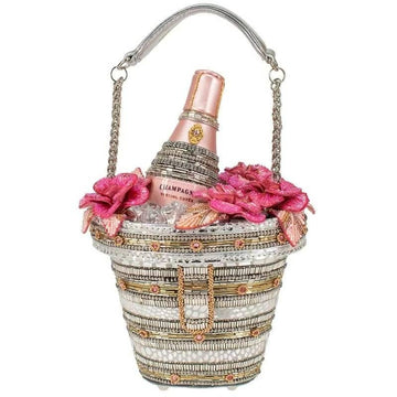 Bolso de asa superior con cuentas Champagne on Ice