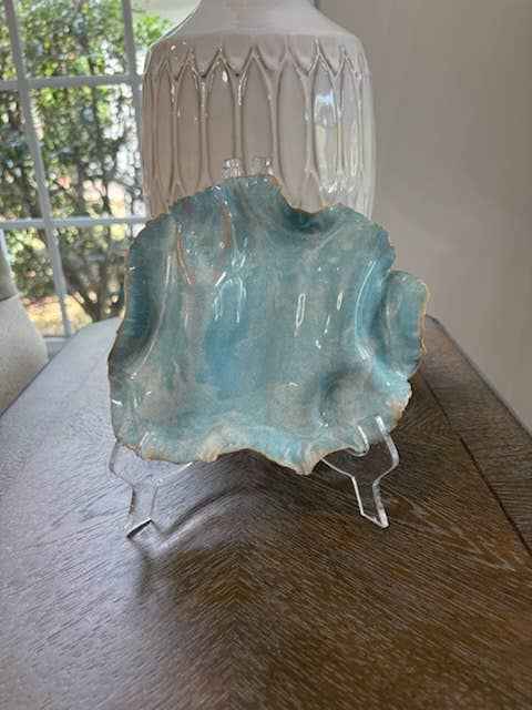 Undulating Seafoam Tide Handmade Ceramic Sculptural Tray