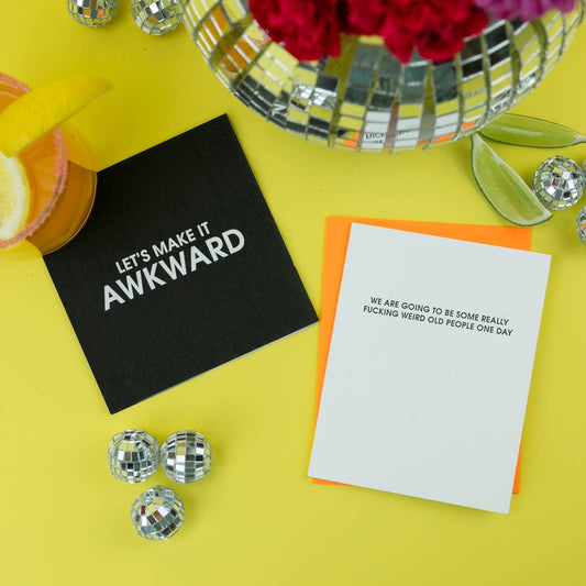 Let's Make It Awkward - Funny Cocktail Napkins