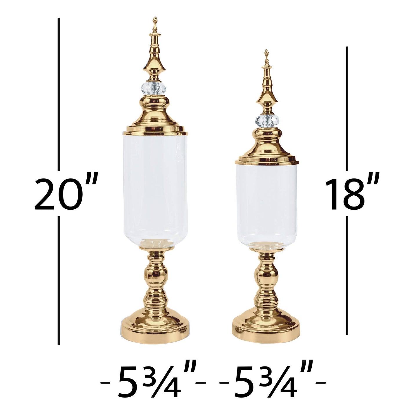 Clear Glass Olive Candy Jar With Lid Gold