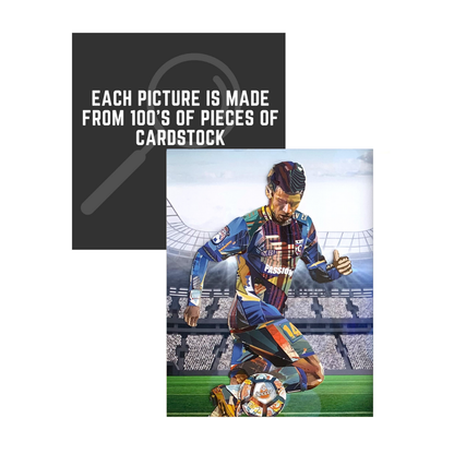3D Collage Art | Soccer Player (36"x24")