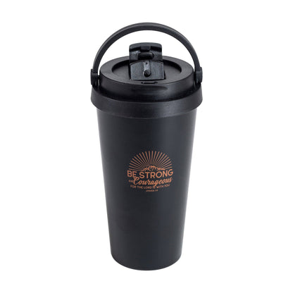 Divinity Boutique - Travel Mug - Be Strong & Courageous - Copper Ink/Black Mug