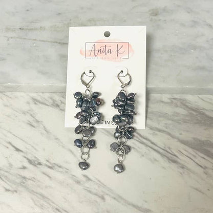 Anita K By Blushing Pink - Freshwater Cluster Drop Dangle Earring