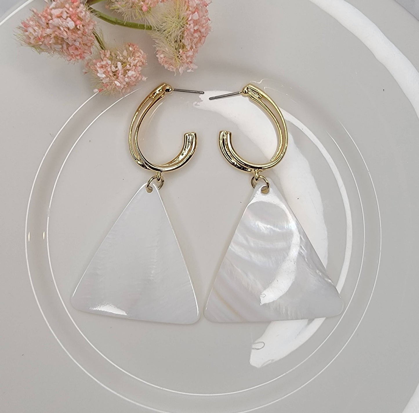 Abalone and Mother Of Pearl Dangle Earrings