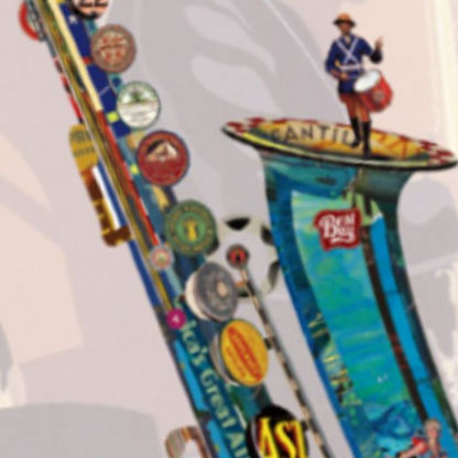3D Collage Art | Saxophone Singin' the Blues (36"x24")
