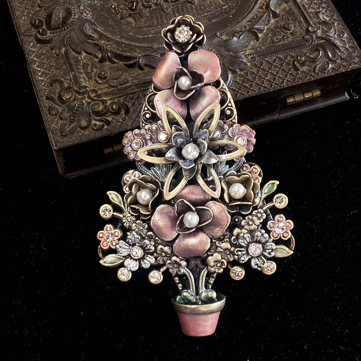 Joyería Sweet Romance - Broche de árbol de Navidad topiario P179