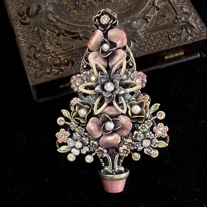 Joyería Sweet Romance - Broche de árbol de Navidad topiario P179