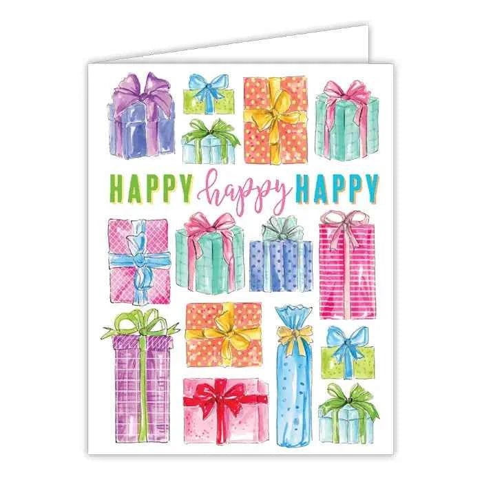 Happy Happy Happy Multi Presents Greeting Card