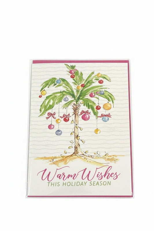 Christmas Palm Tree with Lights Greeting Card