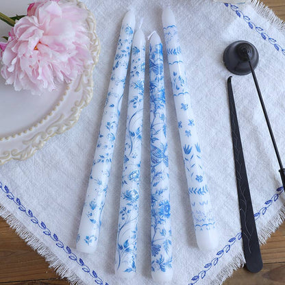 Blue and White Porcelain Smokeless Taper Candle