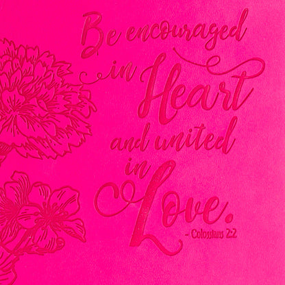 Divinity Boutique - Bible Journal - Pink floral, Colossians 2:2