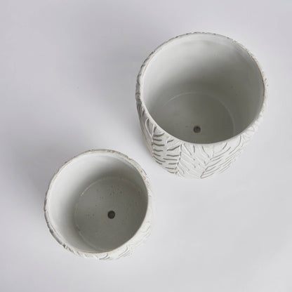 Veena Pots Set Of 2, White
