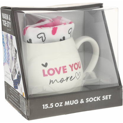 Love You More - 15.5 oz Mug and Sock Set