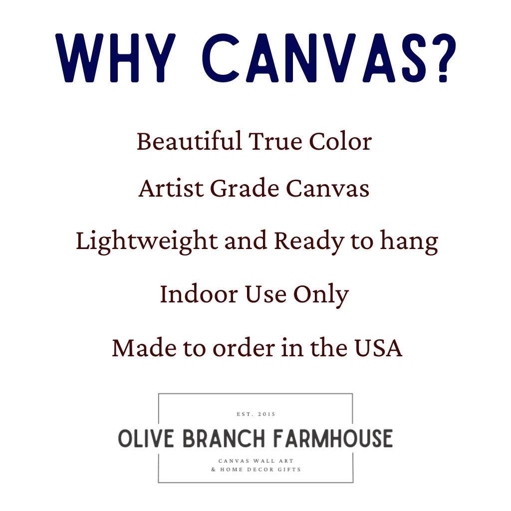 Cuadro sobre lienzo con paisaje invernal de Olive Branch Farmhouse - Isaías 40:8, regalos cristianos.