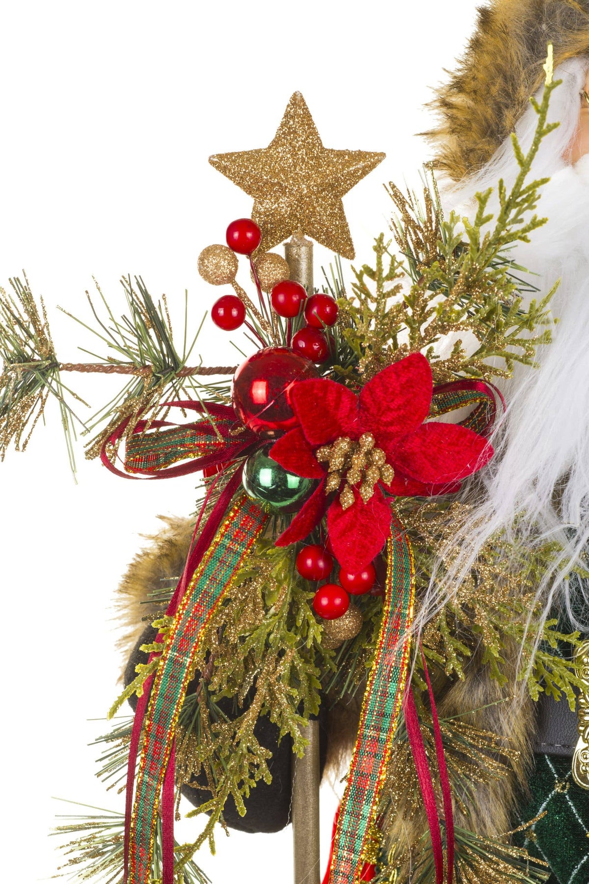 NEW-Red Furry Santa