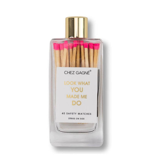 Chez Gagné - Look What You Made Me Do - Glass Bottle Safety Matches - Bright Pink