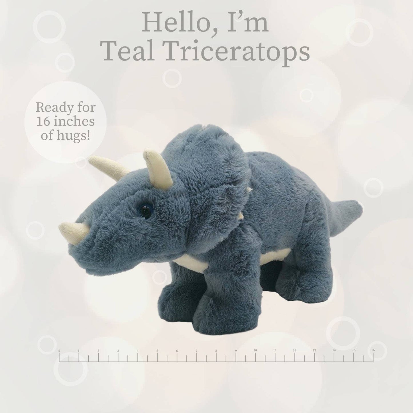 16" Large Lushes Teal Triceratops