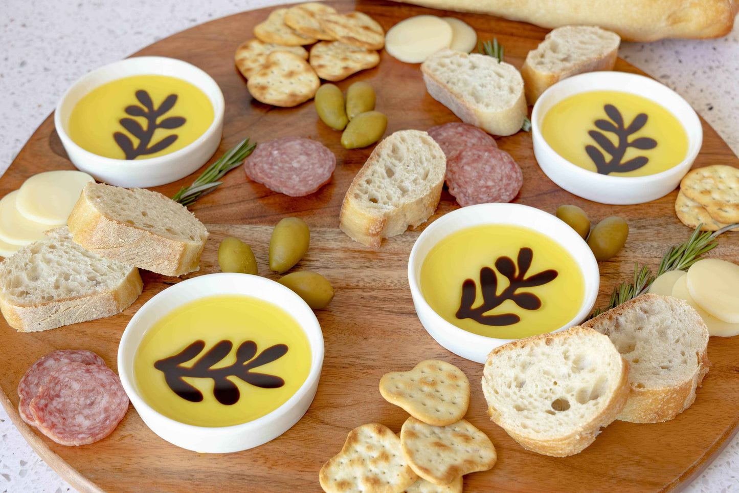 Olive Oil and Balsamic Vinegar Set of 4 Dipping Plates