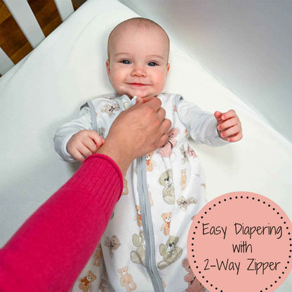 LollyBanks - Bear Hugs Baby Sleep Sack, 100% Organic Cotton