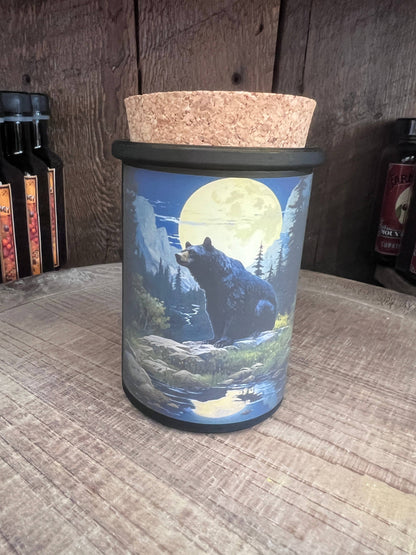Art Nouveau Bears Art Candle  Black Bear, Grizzly Bear Mtn
