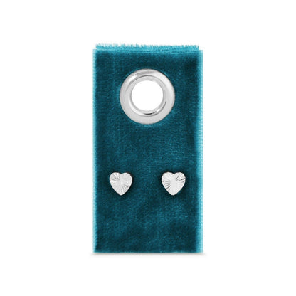 Iris espléndido - Pendientes con forma de corazón en una etiqueta de regalo de terciopelo