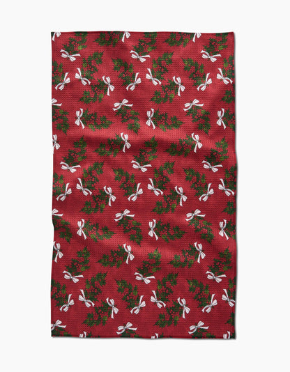Geometry - Christmas Berry Bow Tea Towel