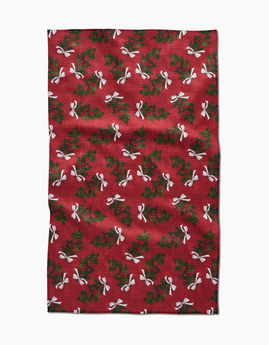 Geometry - Christmas Berry Bow Tea Towel