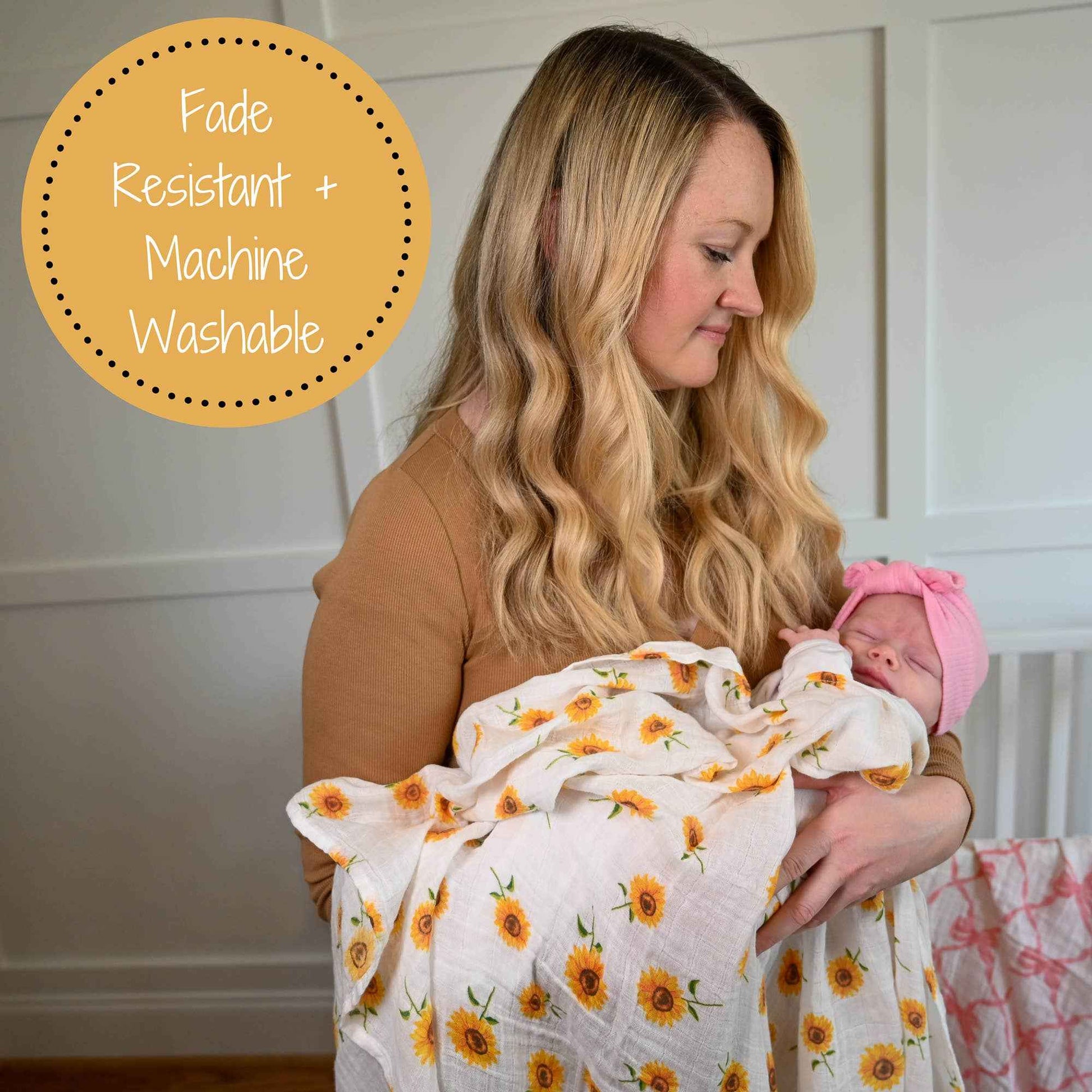 LollyBanks - Sunflower Fields Baby Muslin Swaddle Blanket