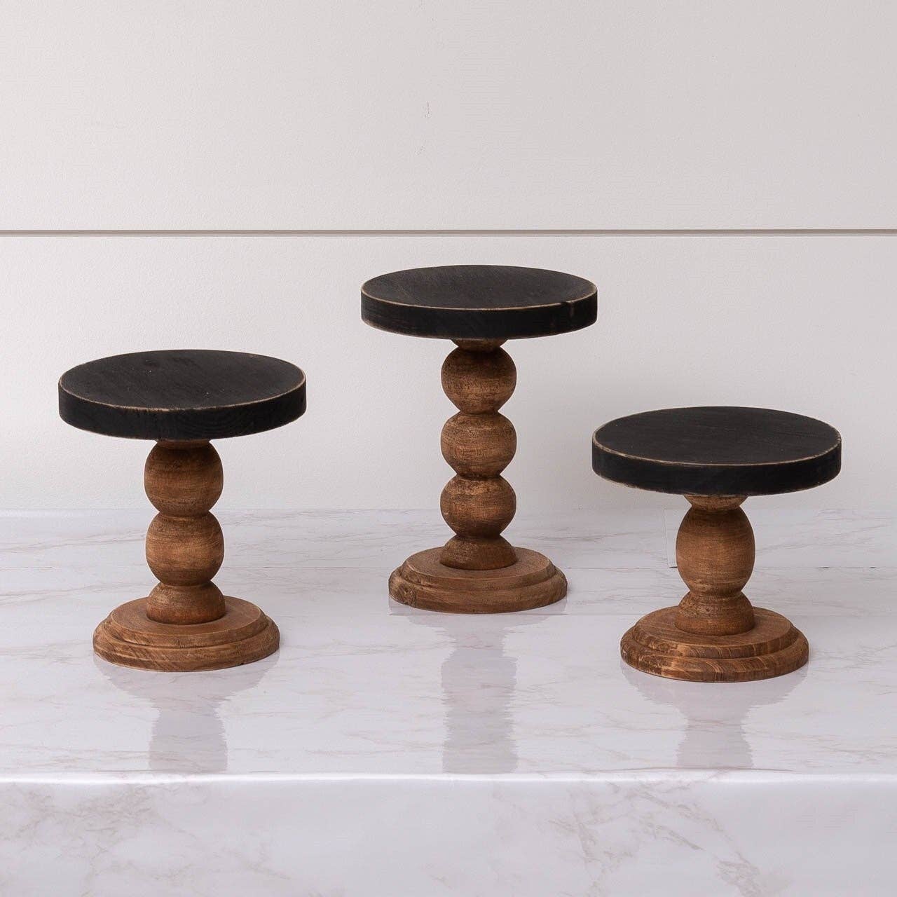 Mini Risers - Black Top Wood Base