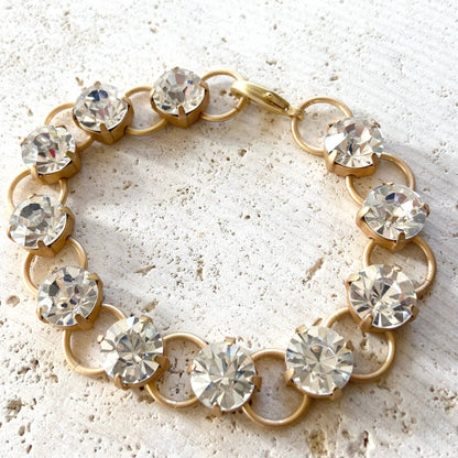 Chunky crystal bracelet boutique luxe jewelry salon bridal